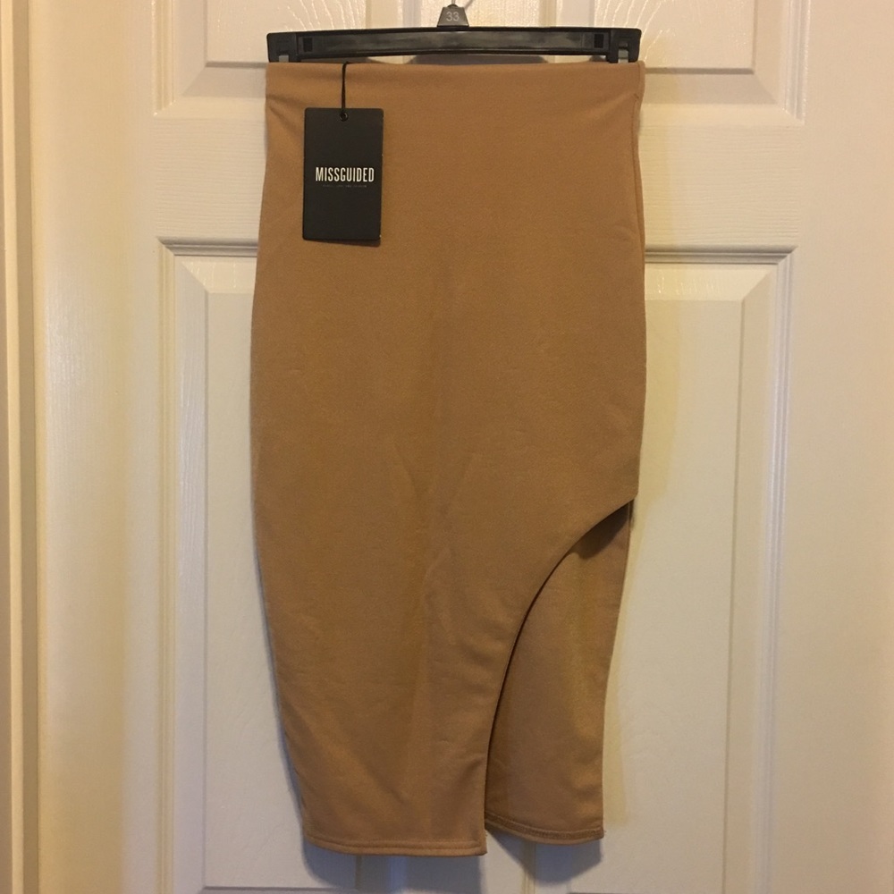 Missguided Super Sexy Beige/Tan fitted skirt NWT